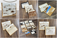 Vente chaude De Luxe À La Main Personnalisé En Cuir De Vachette Plat Carte Poche Durable En Cuir Véritable Titulaires De La Carte De Crédit pour Unisexe