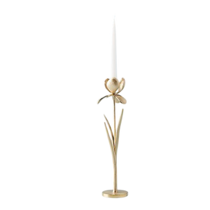 เชิงเทียนทองเหลืองลายดอกทิวลิปสำหรับตกแต่งบ้าน ทนทาน ผิวโลหะเคลือบทอง - Product Image 1