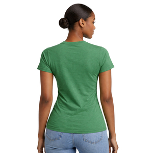 Camiseta de la Hermandad Griega para Mujer, Camiseta de Algodón Orgánico Ecológico |   Camisa Casual Personalizable de Tela Suave en Colores Rosa/Verde, Corte Ajustado - Product Image 3