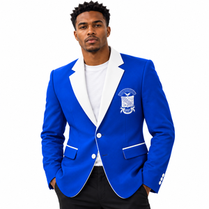 Phi Beta Sigma <b>Royal</b> <b>Blue</b> Blazer for <b>Men</b> Premium Embroidered Greek Fraternity Formal Suit <b>Jacket</b> College Ceremony Event Coat - Product Image 1