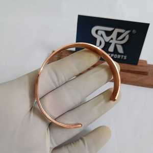Premium Pure <b>Copper</b> Open Cuff Bangle Handmade Polished Minimalist Adjustable <b>Bracelet</b> Contemporary Fashion Jewelry Men Women - Product Image 5