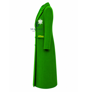 Manteau long croisé pour femme Chi Eta Phi Sorority, col à revers cranté, manches longues, coupe ajustée, brodé, vêtement d'extérieur formel - Product Image 4