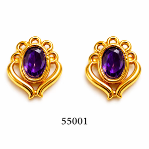 MOLL JEWELLERS Premium Gold Plated <b>Stud</b> <b>Earrings</b> with Crystal and Rhinestone Trendy Elegant Party Wear Jewelry (55001) - Product Image 1