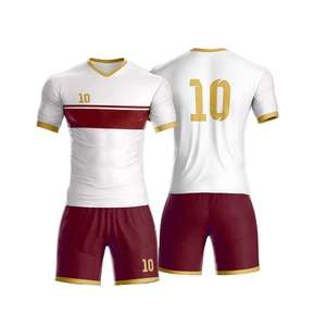 Ensemble de maillots de football pour hommes, col en V, manches courtes, bleu et blanc, numéro d'équipe 10, tissu respirant, coupe athlétique, toutes saisons, 100% polyester - Product Image 3