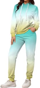 PINSV Conjuntos Deportivos Unisex Estampados de 2 Piezas, Conjuntos Casuales de Manga Larga con Capucha para Correr - Product Image 2