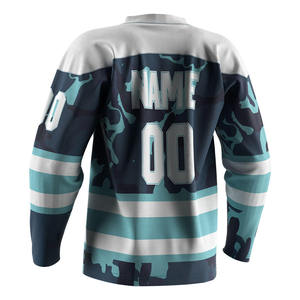 Maillot de hockey personnalisé pour le marché américain – Nom et numéro personnalisés – Uniforme d'équipe de hockey sur glace – Vente en gros – 100 % polyester antibactérien - Product Image 6