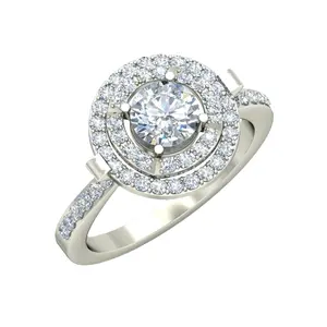 Internat ionale Qualität 18 Karat Weißgold Shared Prong Setting Lab Grown Solitaire Diamantringe auf Engagement für Mädchen zu niedrigem Preis