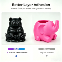 Filament d'impression 3D KEJIA 20% PPA CF résistant à la chaleur jusqu'à 220°C ℃   Matériau haute performance à texture givrée pour pièces industrielles