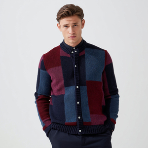Pull cardigan pour homme, col en V, manches longues, boutonné, tricot, vêtements pour homme, pull tendance d'hiver - Product Image 3