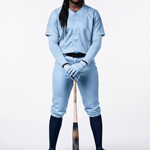 Elegant Polyester Spandex Casual Baseball Uniform For Women's Solid Color Customized Size Baseball Uniform For Women's - Product Image 1