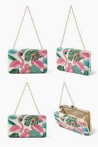 Bolso de Mano Clásico con Cuentas Hechas a Mano, Diseño de Flamenco, Bordado de Cuentas de Lujo, Elegante Bolso de Moda para Bodas y Fiestas - Product Image 4