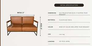 Silla sofá personalizada con marco de metal respaldo acolchado extra grueso y cojín de asiento sofá sillas de cuero PU para sala de estar - Product Image 4