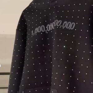 Nouveau sweat à capuche pull complet avec strass et épaules tombantes personnalisé sweat à capuche pour hommes en détresse - Product Image 3