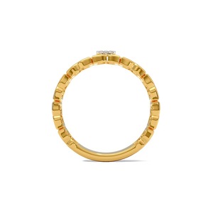 Anillo de Lujo con Trébol Esmaltado y Diamantes Naturales en Plata de Ley 925 Chapada en Oro para Mujer - Product Image 6