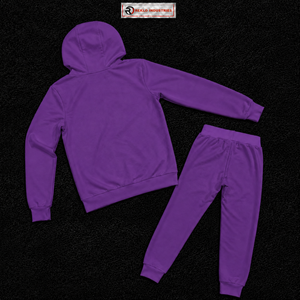 Ensemble de survêtement pour homme, couleur unie, violet, à capuche, fermeture éclair intégrale, sweat-shirt et pantalon décontractés, coupe classique, pour l'automne - Product Image 6