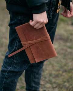 Protège-cahier A5 en cuir véritable style vintage, résistant, anti-odeur, rechargeable, pour journal, étui, organisateur - Product Image 5