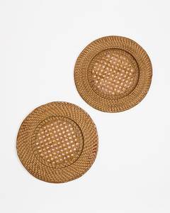 Platos de Mimbre Redondos, LOS MÁS VENDIDOS PARA NEGOCIOS B2B |   Plato de Cena de Paja Tejida a Mano, Ecológico, para Vajilla Sostenible - Product Image 1