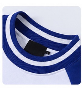 Sudadera Raglán Blanca y Azul para Mujer, Bordada con Letras Griegas Sigma en la Parte Delantera, Cuello Redondo, Manga Larga, 100% Algodón, Primavera/Verano/Otoño/Invierno - Product Image 6