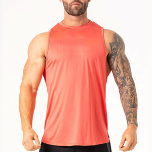 Camiseta sin mangas de algodón para gimnasio, 240G, de alto gramaje, transpirable, color liso, antiencogimiento, ajuste holgado, para verano - Product Image 1