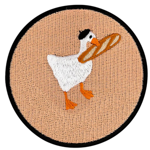 Circular Embroidered Duck <b>Patch</b> With Bread <b>Sew</b>-<b>On</b> Applique Nonwoven Felt Gift Decoration - Product Image 1