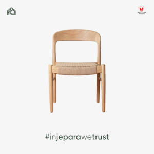 Chaise de salle à manger moderne en bois massif avec assise en corde tressée, chaise en bois naturel pour restaurant, hôtel, villa, mobilier de maison - Product Image 2