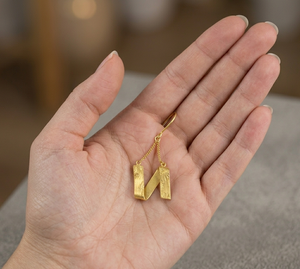 ต่างหู KENWAY SARTAJ WORLDWIDE ทำมือ ลายเท็กซ์เจอร์รูปตัว 'N' พร้อมเคลือบทองป้องกันการหมอง ตะขอเกี่ยวแบบปลอดสารตะกั่ว สำหรับผู้หญิง ใส่ไปงานปาร์ตี้ - Product Image 4