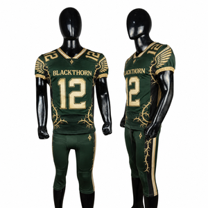 Ensembles d'uniformes de football américain personnalisés, maillots sublimés ajustés pour hommes, équipement 100 % polyester/spandex - Product Image 5
