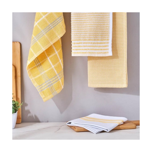 Serviette de cuisine premium ultra douce en coton 100% brodé, rayée, absorbante, 18x30 pouces, 520 GSM, certifiée GOTS, motif golf - Product Image 5