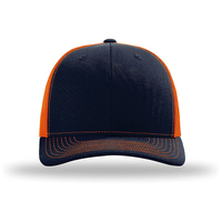 Casquette Trucker Unisexe en Tissu Mesh 5 Panneaux Respirante Imperméable Taille Ajustable Gris Orange Color Block Décontractée Printemps Été