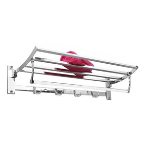 Toallero Plegable de Acero Inoxidable para Montar en la Pared con Ganchos, Acabado Espejo, Moderno, para Baño, con una Longitud Superior a 60 cm - Product Image 5