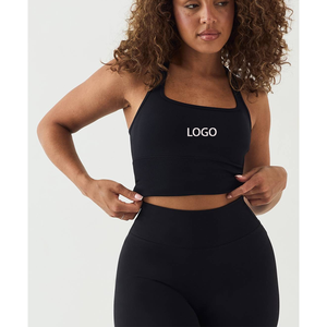 Soutien-gorge de compression léger et réversible pour femme, dos nageur, 100 % polyester, maintien élevé, pour entraînement, fitness, yoga, boxe, vêtements de sport - Product Image 1