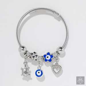 PRAO 3 Anti-Tarnish Evil Eye <b>Charm</b> Bracelet Fashionable Anti-Tarnish <b>Bangles</b> with Evil Eye Symbol - Product Image 6