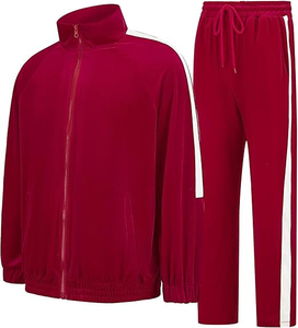Men's <b>Plus</b> <b>Size</b> Winter <b>Velour</b> 100% Cotton <b>Tracksuit</b> Set Full Zip Jacket Pants Two Piece Casual Sportswear Comfortable Wholesale - Product Image 2