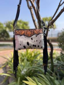 Bolso de Hombro de Cuero con Flecos, Diseño Artesanal, Estilo Bohemio, Vintage, Hecho a Mano, con Pelo de Vaca, Último Modelo - Product Image 2