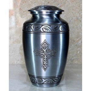 Export Quality Handcrafted Aluminum Metal Urn for Adult Cremation Ashes for Indoor and Outdoor Use Available for Export Price - Product Image 1