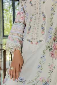 Elegante Vestido Salwar Kameez Casual de Verano para Mujer Musulmana, Bordado con Encaje y Botones, de Algodón Puro Pakistaní - Product Image 3