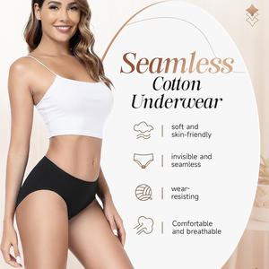 Braguitas de Algodón sin Costuras para Mujer, Cintura Media, Color Sólido, Antibacterianas, Cómodas y Transpirables, Ropa Interior para Adultos - Product Image 5