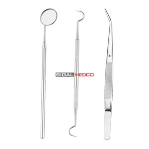 Herramientas de Limpieza Dental de Acero Inoxidable, Juego de 3 Piezas: Raspador de Sarro, Pinzas y Espejo Bucal, para Consultorio Dental, Hogar y Mascotas - Product Image 1