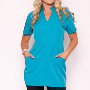Tunique à manches courtes respirante unisexe pour salon de beauté et spa, mélange coton et polyester, uniforme d'esthéticienne et d'hôtel - Product Image 6