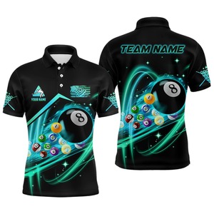 Camiseta de Billar para Hombre, Manga Corta, Sólida, de Secado Rápido, Poliéster/Algodón, Tejido de Punto, Diseño Deportivo Informal, Logotipo Personalizado en la Parte Delantera, OEM - Product Image 2