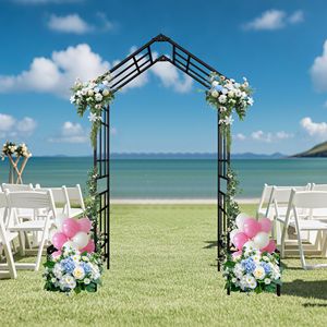 Arco da Giardino in Metallo a Larghezza Regolabile W68.11 ~W94.29 Nero per Esterni, Supporto per Piante Rampicanti, Traliccio/Portico per Rose - Product Image 2
