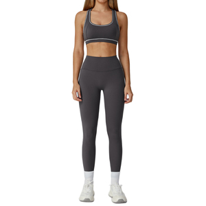 Nude Solid Lace Super Soft Butter Feeling Yoga <b>Leggings</b> & Sports Bra 4-Piece Set Breathable <b>Flare</b> Pants Fitness Training - Product Image 6
