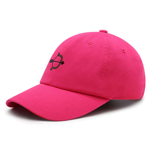 Casquette de baseball rose à 6 panneaux avec logo arc et flèche brodé, unisexe, réglable, décontractée, en sergé de coton pour adulte - Product Image 5
