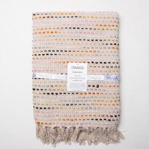 Manta Ligera Decorativa Hecha a Mano con Tejido de Algodón, Borde con Flecos y Borlas, para Sofá - Product Image 6