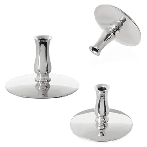 Candle Holder Brass Nickel-Plated Candle Holder Candlestick Wedding & Christmas Decorative Candle <b>Stand</b> - Product Image 2