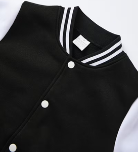 Unisex Baseball Collar Jacket Button Front Pockets Warm Winter Outerwear Suitable School Uniforms Machine-Washable 100% Cotton - Product Image 4