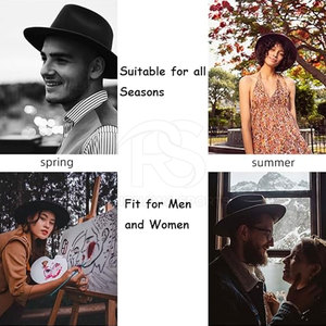 Sombreros Fedora Elegantes para Hombre y Mujer, Diseño de Fieltro, Ala Ancha, Sombrero Moderno para Fiestas, Viajes y Uso Diario - Product Image 6