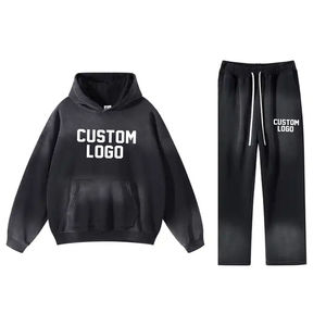 Custom Design Street Wear Breathable Tracksuit 100% Cotton French Terry Screen Printed <b>Applique</b> Embroidery Tracksuit For Men - Product Image 1
