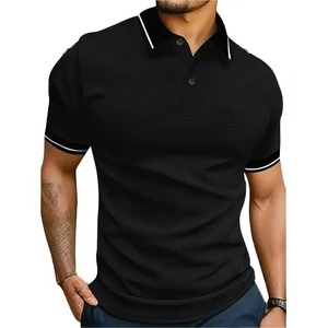 Camiseta Polo Personalizada de Manga Corta, Talla Grande, Deportiva, de Poliéster y Algodón, Transpirable, Uniforme para Golf, Lisa, para Hombre - Product Image 1