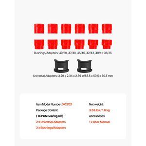 Kit Pressa Cuscinetti Auto Professionale 14 Pezzi - Set Attrezzi per Boccole e Adattatori per Manutenzione Veicoli - Product Image 3